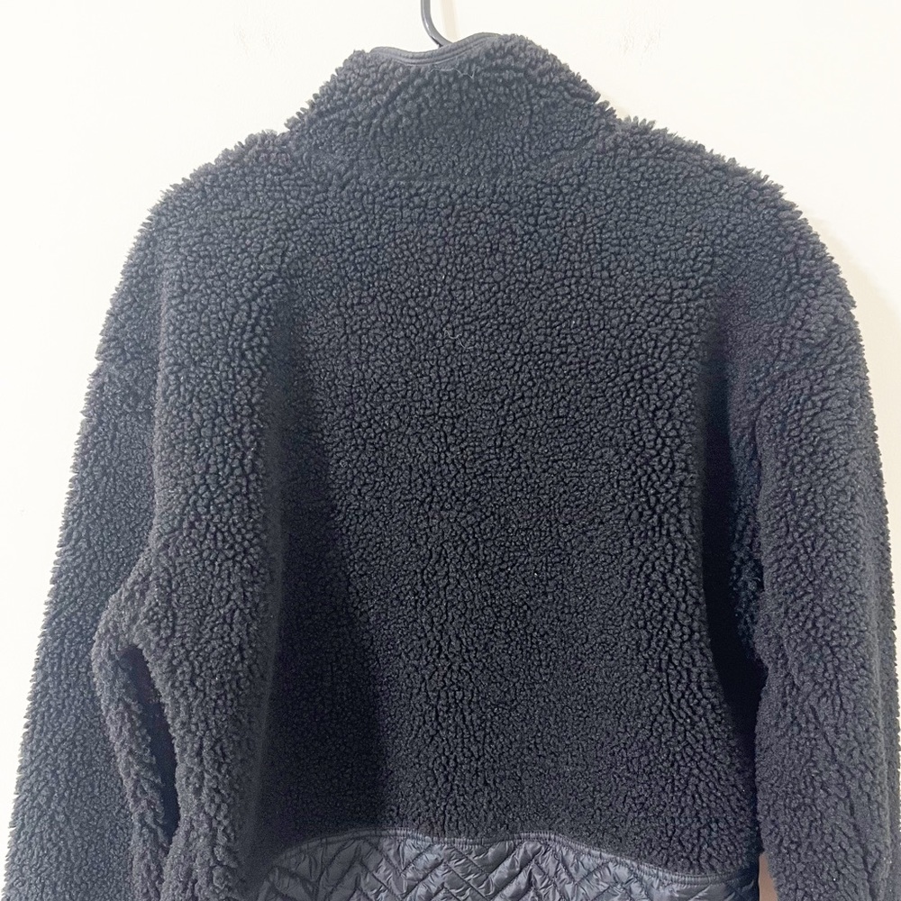 Athleta Cozy Sherpa Snap Sweatshirt Black Size Medium - Picture 10 of 14